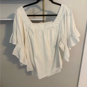 Terra & Sky white Ruffle Blouse
